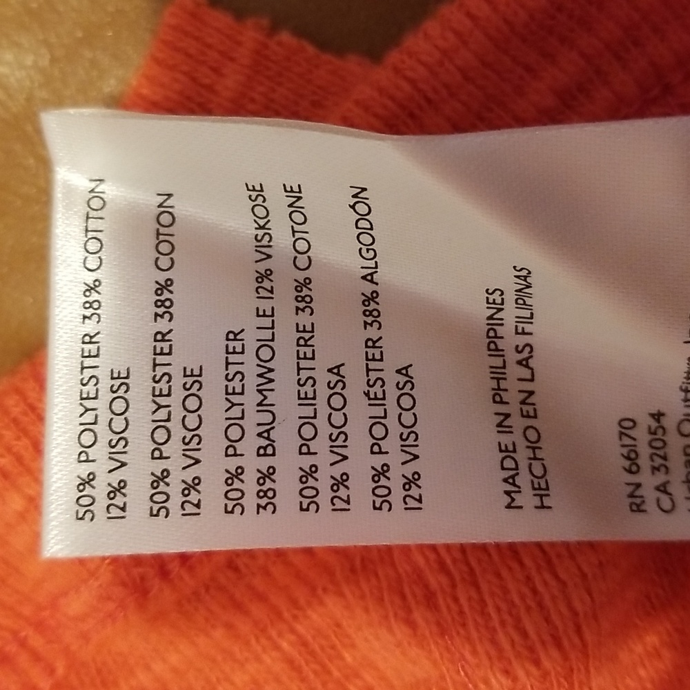 Pilcro Womens V Neck Orange Ruffle Longsleeve Sweater size Small - Picture 12 of 12